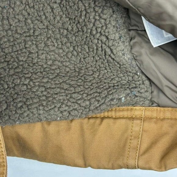 Vintage The North Face Women's Size XS Tan Hooded Parka Coat Button & Full Zip - Picture 14 of 16